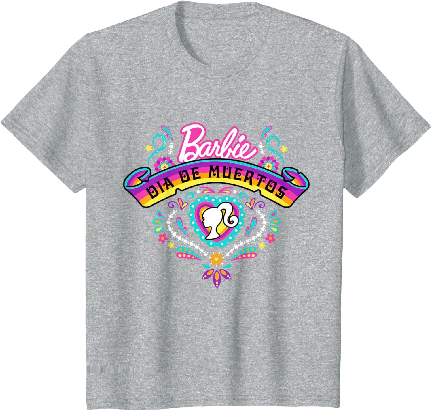 imageBarbie Da De Muertos Remember and Celebrate TShirtHeather Grey