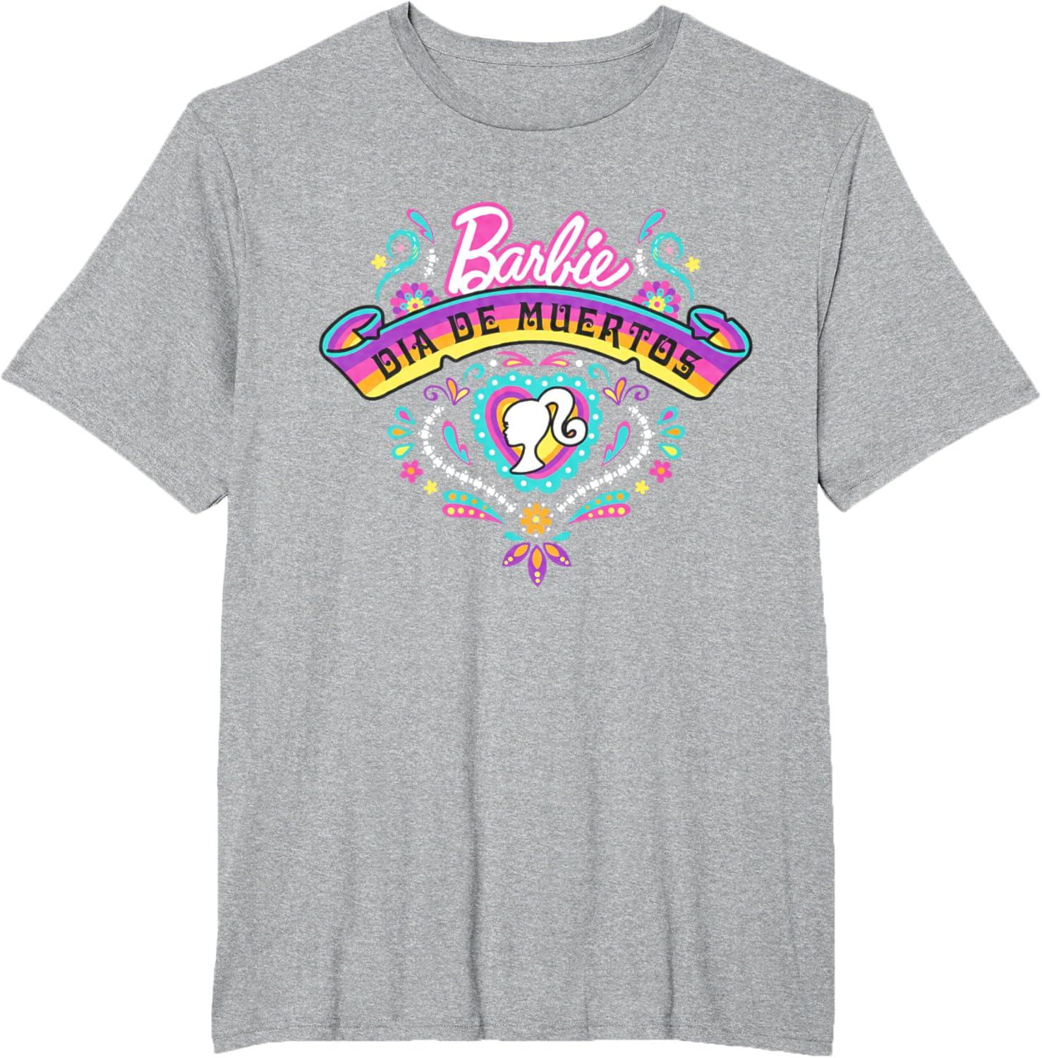 imageBarbie Da De Muertos Remember and Celebrate TShirtHeather Grey