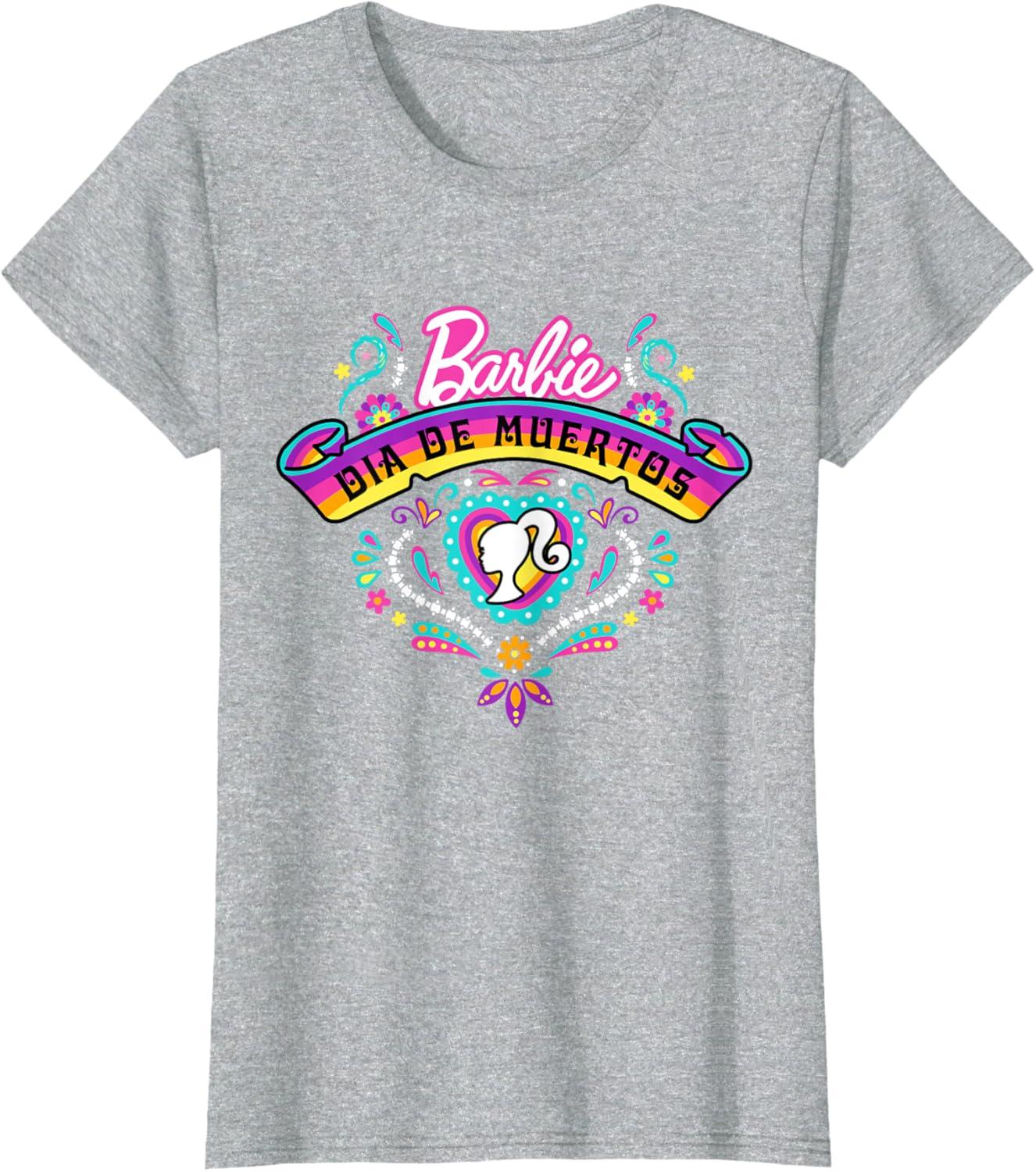 imageBarbie Da De Muertos Remember and Celebrate TShirtHeather Grey