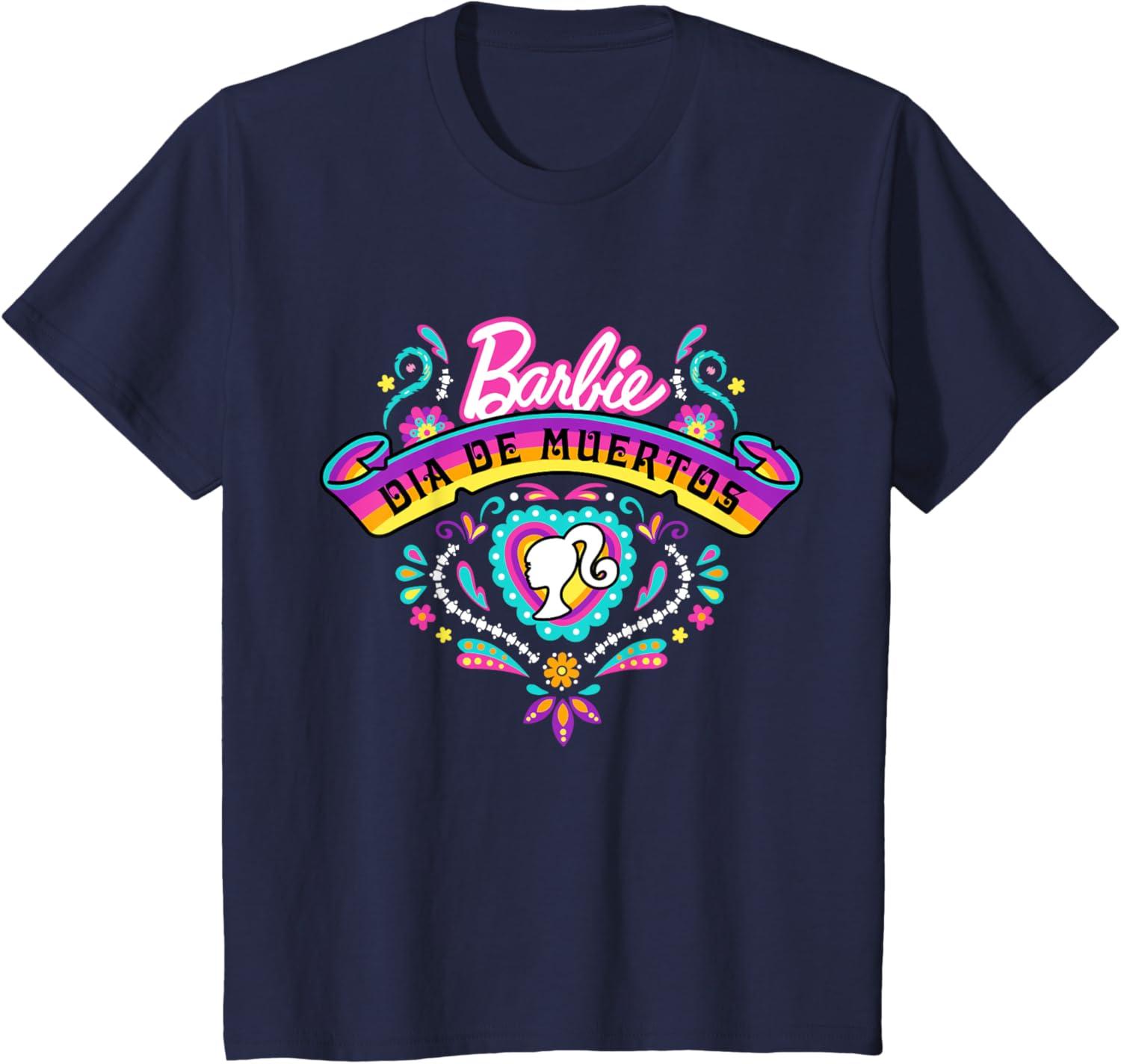 imageBarbie Da De Muertos Remember and Celebrate TShirtNavy Blue