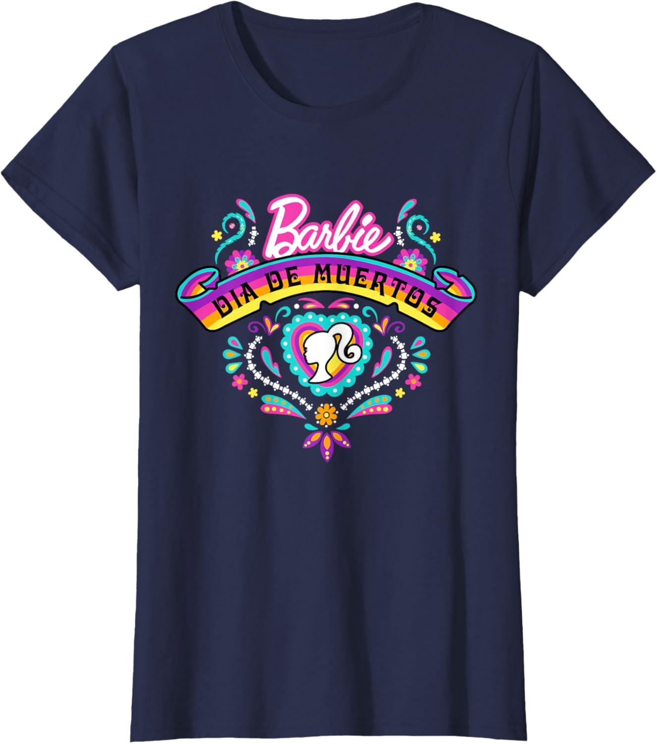 imageBarbie Da De Muertos Remember and Celebrate TShirtNavy Blue