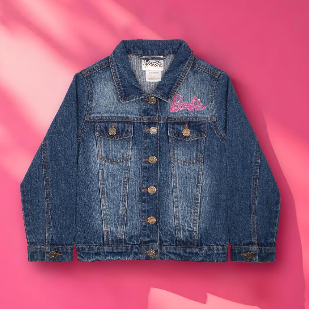 imageBarbie Girls Button Up Jean Jacket  Fashion Denim Jacket Print for KidsDeep Blue