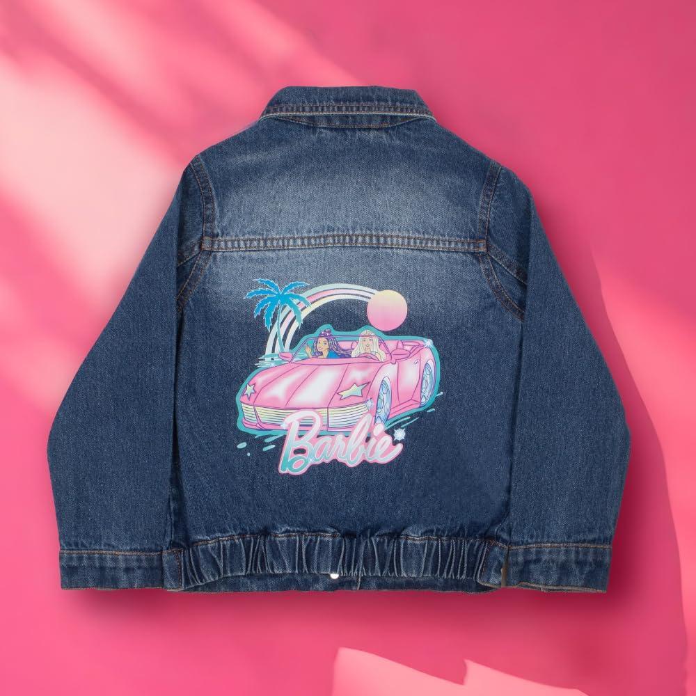 imageBarbie Girls Button Up Jean Jacket  Fashion Denim Jacket Print for KidsDeep Blue