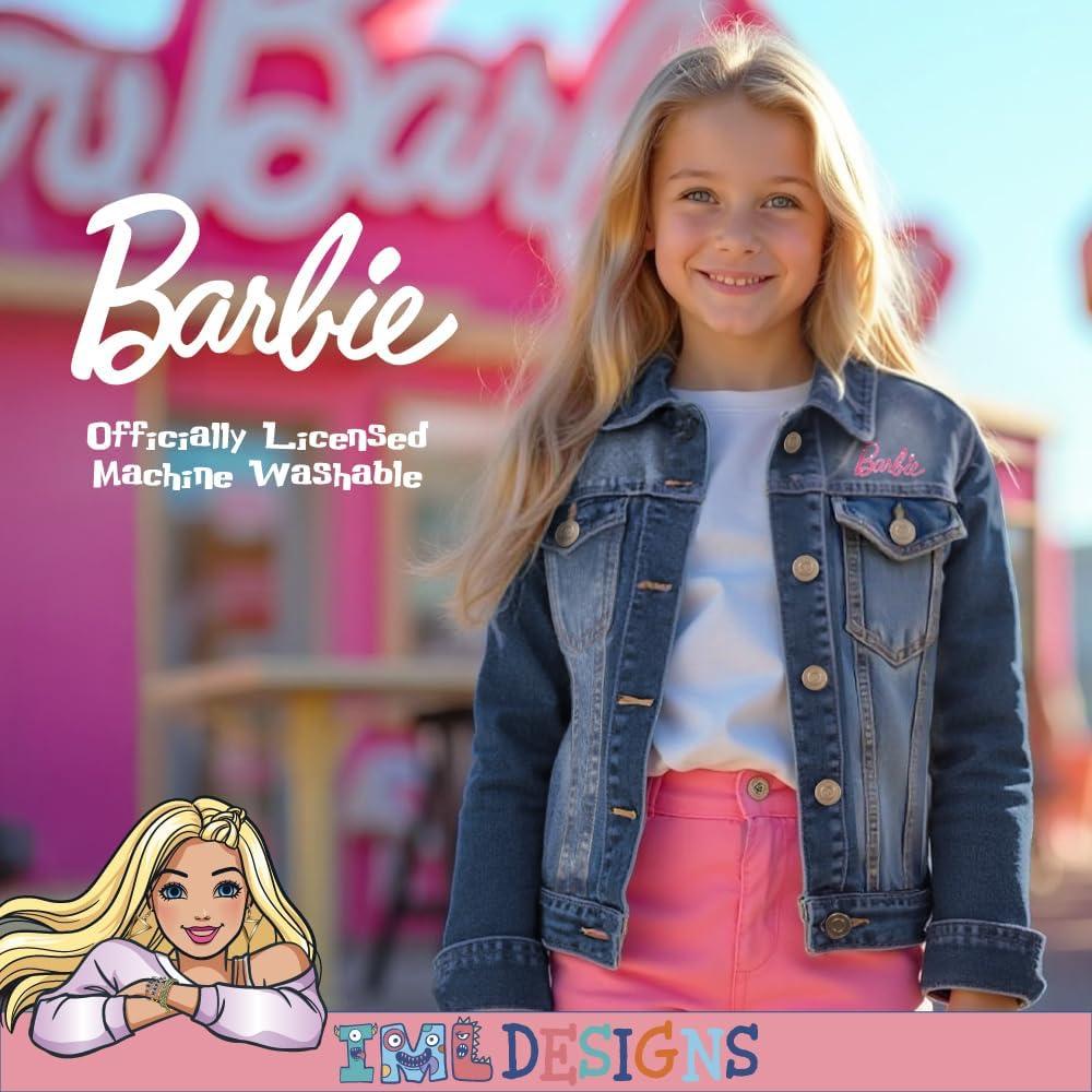imageBarbie Girls Button Up Jean Jacket  Fashion Denim Jacket Print for KidsDeep Blue