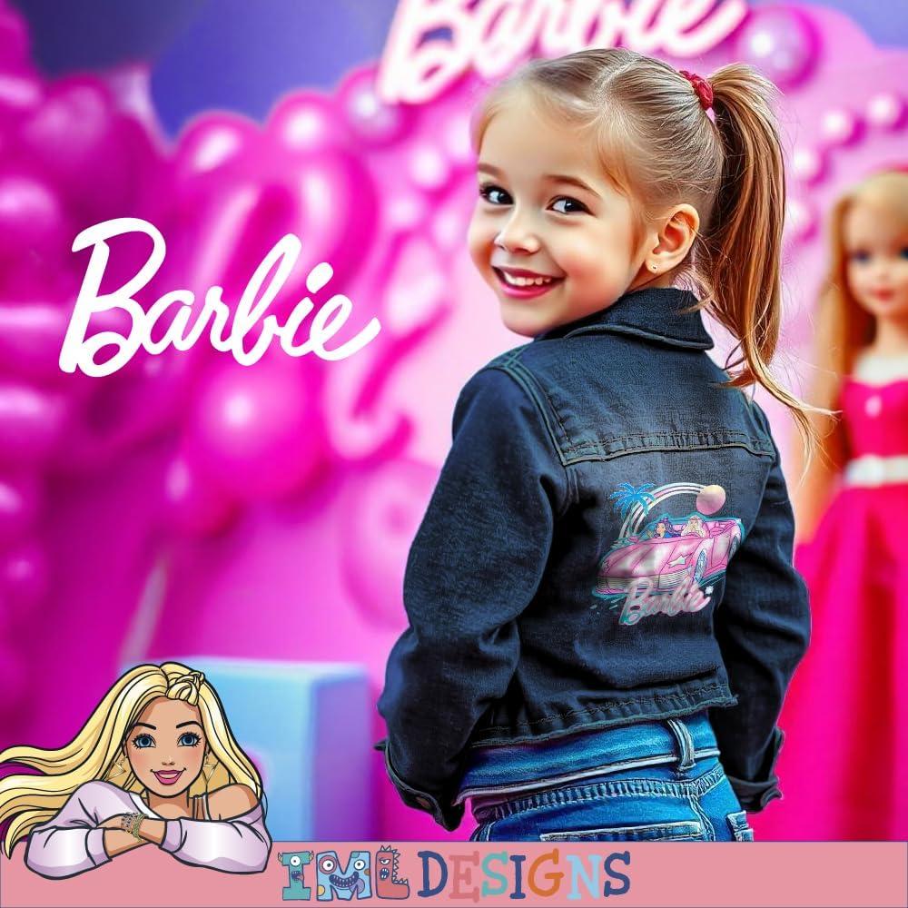 imageBarbie Girls Button Up Jean Jacket  Fashion Denim Jacket Print for KidsDeep Blue
