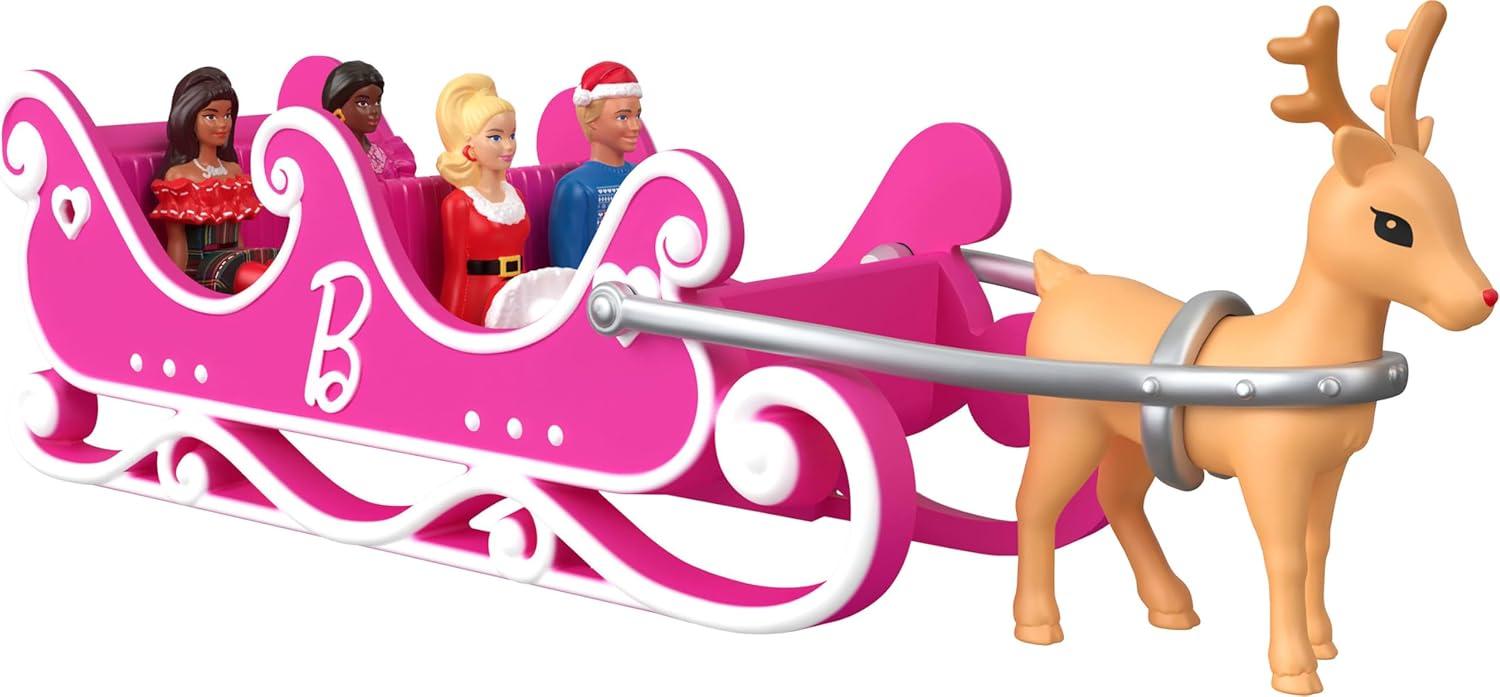 imageBarbie Mini Land Collectible Advent Calendar with 15Inch Dolls ampamp 24 Days of Surprises Winter Village Play Areas for Storytelling FunMini Barbieland