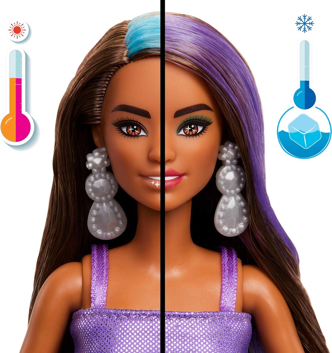 imageBarbie Party Unboxed Doll ampamp Accessories Glam Party Series with 10 Surprises Including ColorChange Red Sparkle DollPurple