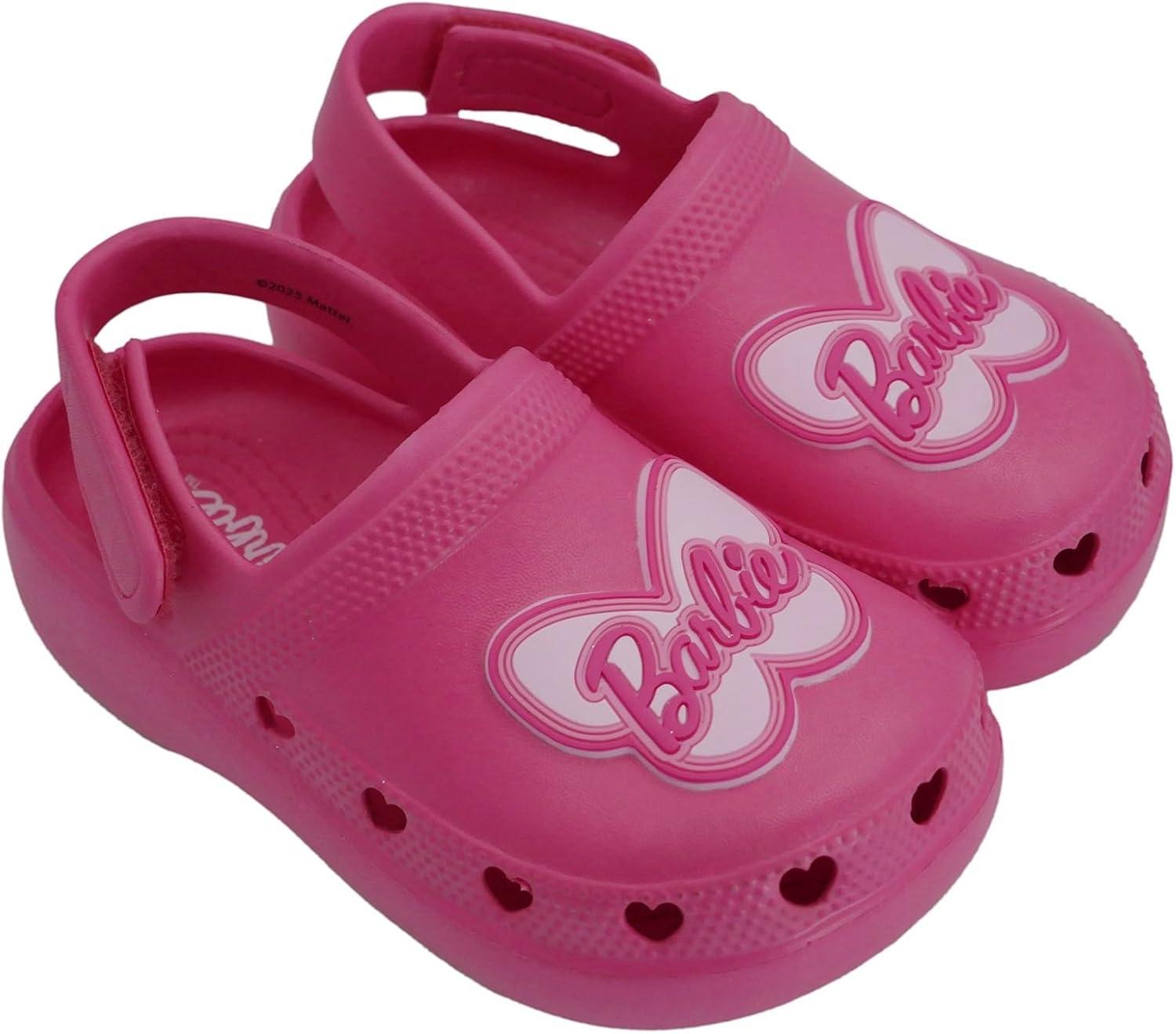 imageBarbie Toddler Girls Lightweight SlipOn Clogs  Adjustable Strap Summer Shoes for Kids  WaterFriendly Play SandalsHot Pink
