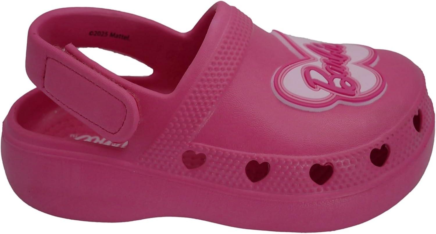 imageBarbie Toddler Girls Lightweight SlipOn Clogs  Adjustable Strap Summer Shoes for Kids  WaterFriendly Play SandalsHot Pink