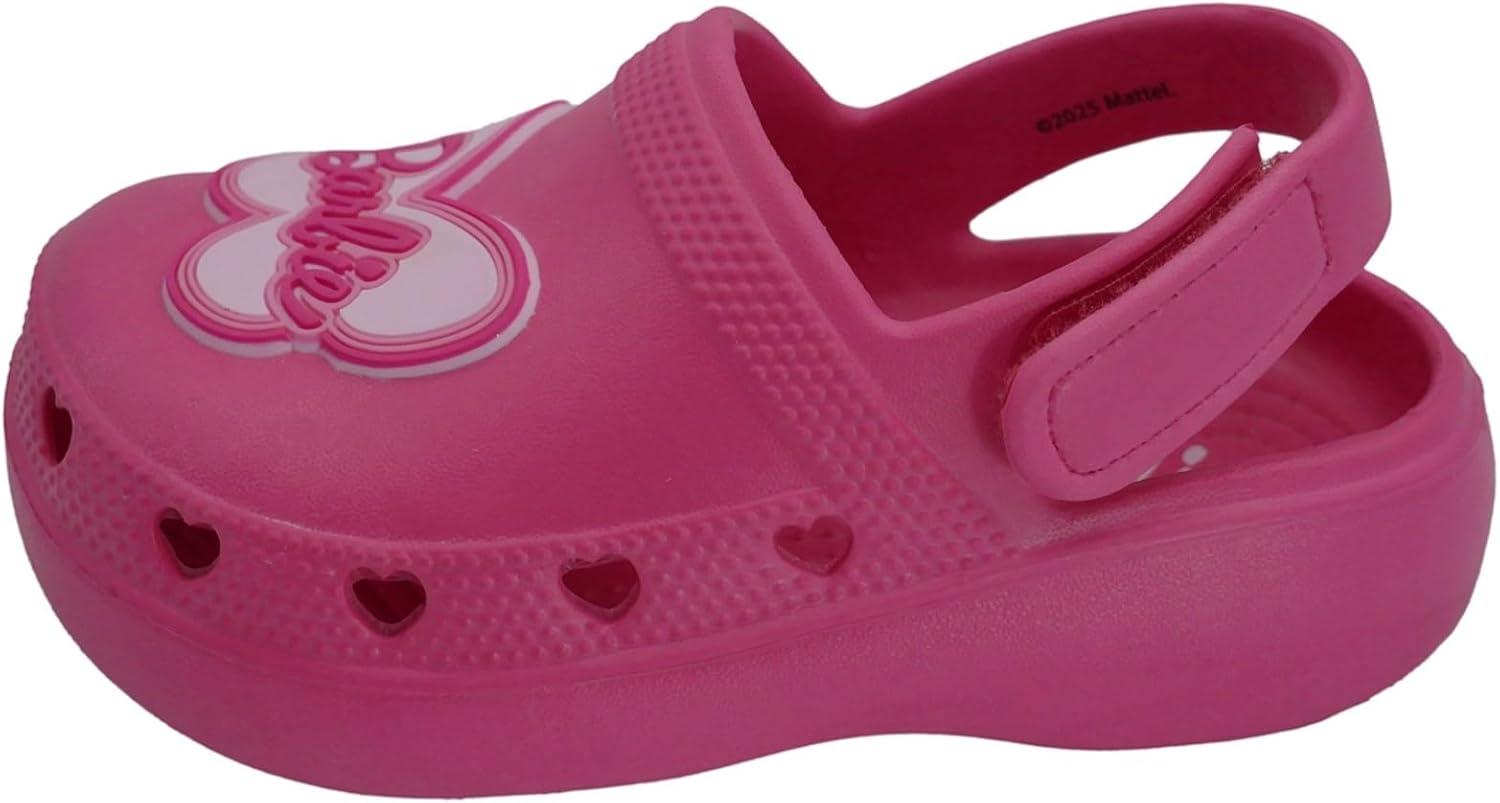 imageBarbie Toddler Girls Lightweight SlipOn Clogs  Adjustable Strap Summer Shoes for Kids  WaterFriendly Play SandalsHot Pink