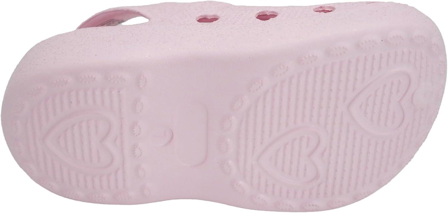 imageBarbie Toddler Girls Lightweight SlipOn Clogs  Adjustable Strap Summer Shoes for Kids  WaterFriendly Play SandalsLight Pink Glitter WBarbie Unicorn Patch
