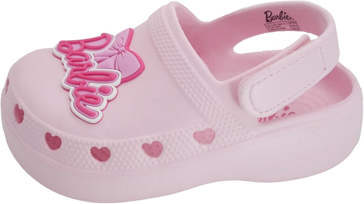 imageBarbie Toddler Girls Lightweight SlipOn Clogs  Adjustable Strap Summer Shoes for Kids  WaterFriendly Play SandalsMedium Pink