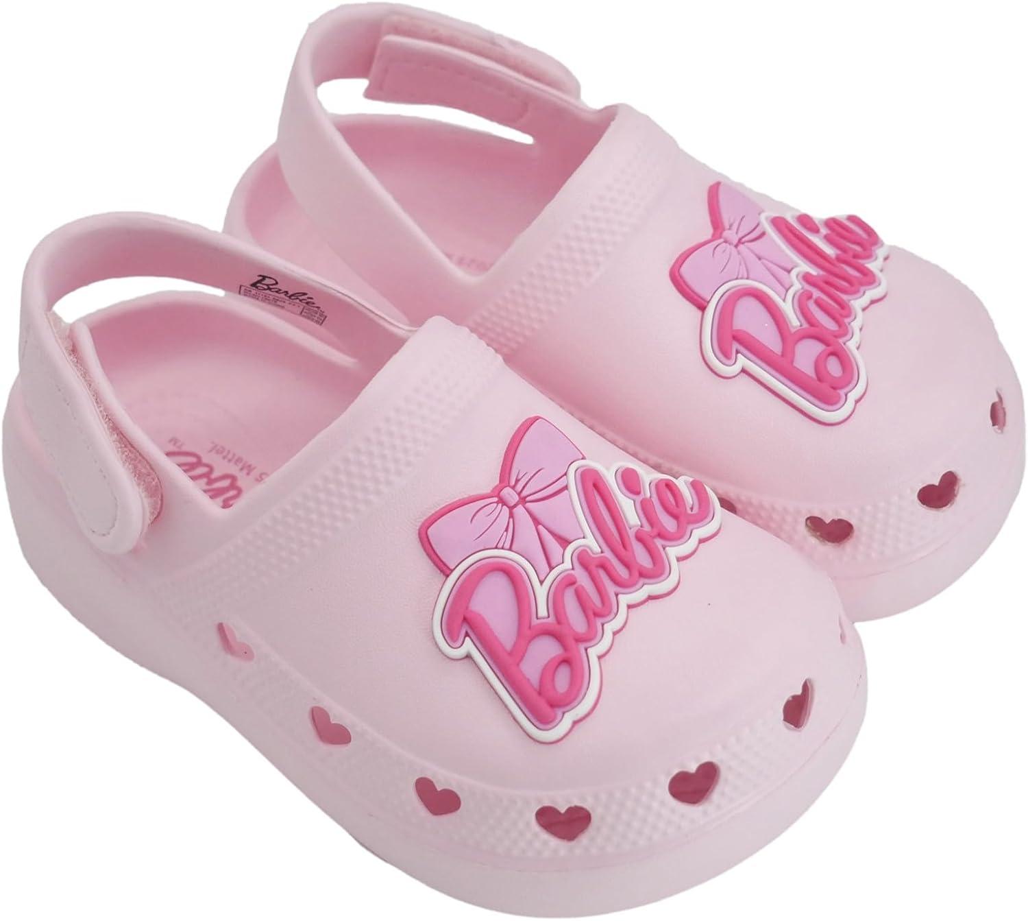 imageBarbie Toddler Girls Lightweight SlipOn Clogs  Adjustable Strap Summer Shoes for Kids  WaterFriendly Play SandalsMedium Pink