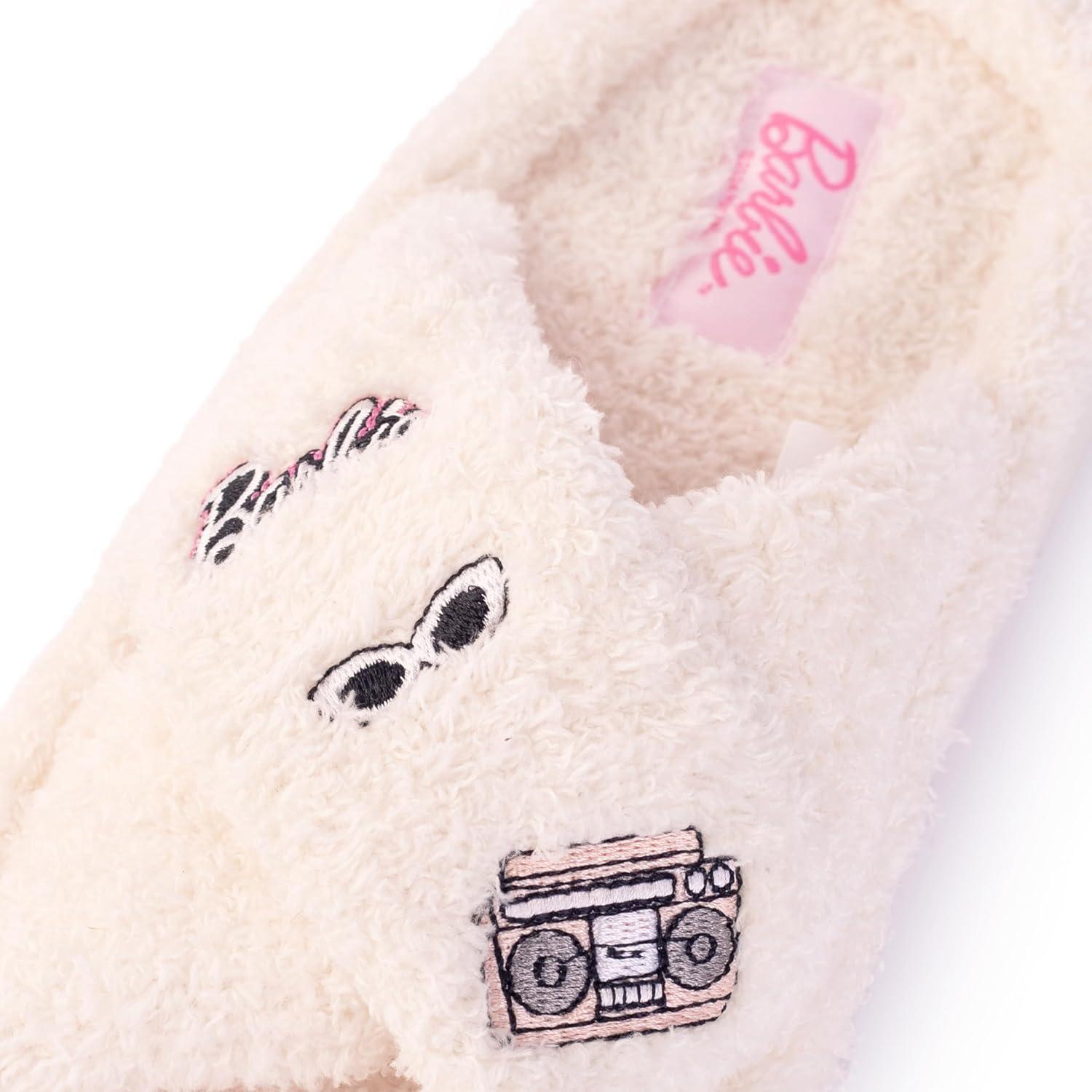 imageBarbie womens Cozy Xband ampamp Open Toe Faux Fur Memory Foam Indoor Outdoor Soled Slipper XsxlCream Xband