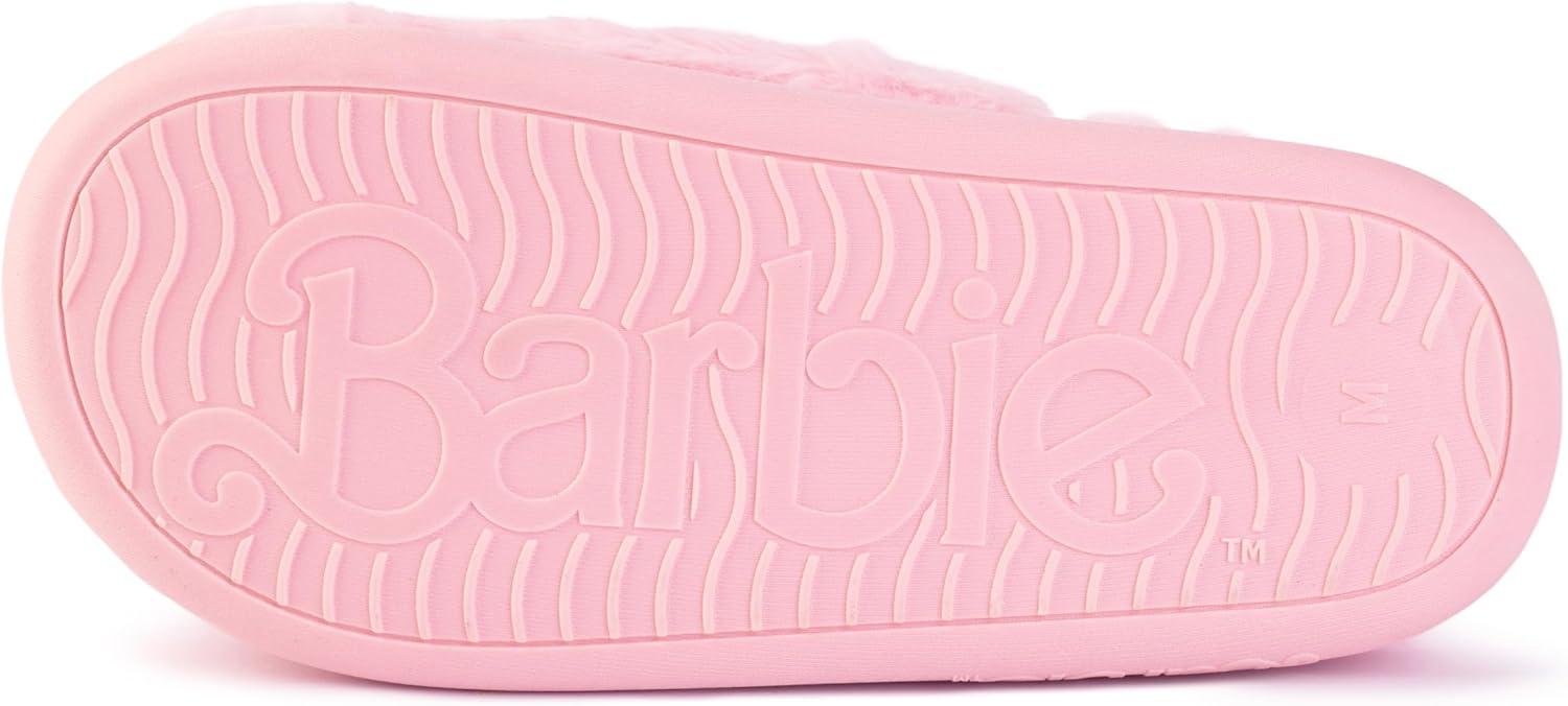 imageBarbie womens Cozy Xband ampamp Open Toe Faux Fur Memory Foam Indoor Outdoor Soled Slipper XsxlDouble B Heart