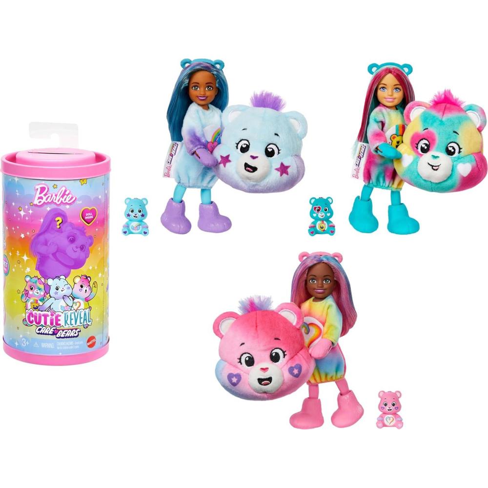 imageBarbie Cutie Reveal Care Bears Chelsea Small Doll ampamp Accessories Series 2 with Plush Costume ampamp 6 Surprises Including Color Change Styles May Vary