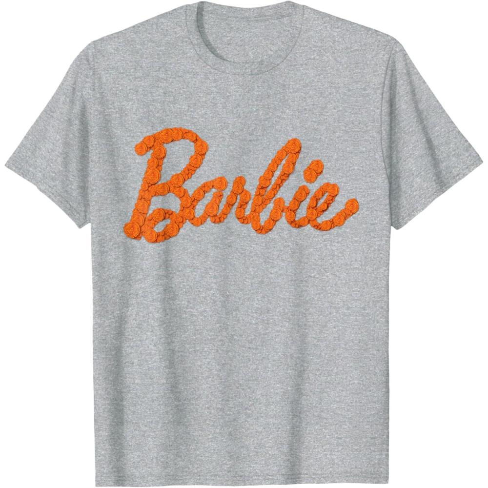 imageBarbie Da De Muertos Marigolds TShirtHeather Grey