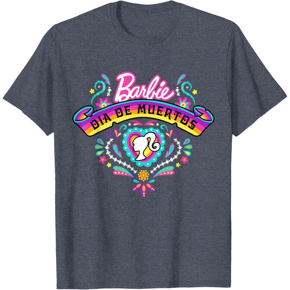 imageBarbie Da De Muertos Remember and Celebrate TShirtHeather Blue