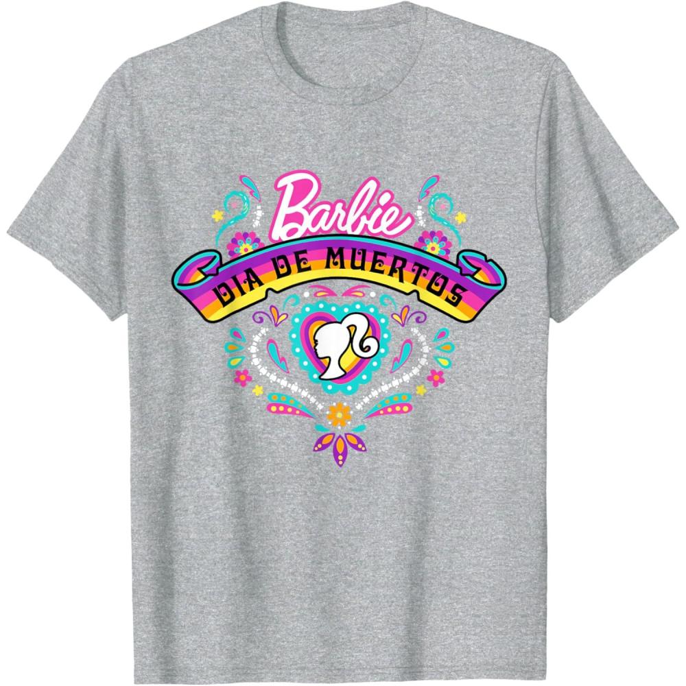 imageBarbie Da De Muertos Remember and Celebrate TShirtHeather Grey