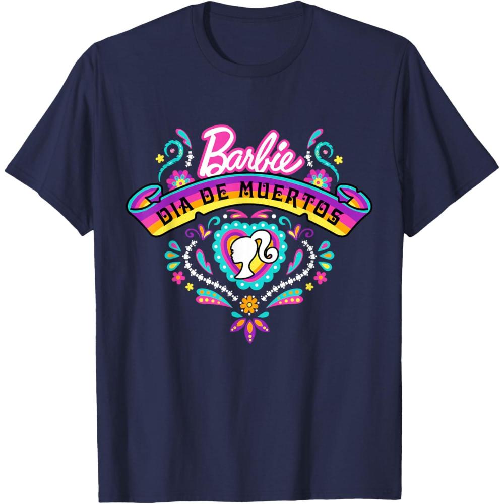 imageBarbie Da De Muertos Remember and Celebrate TShirtNavy Blue