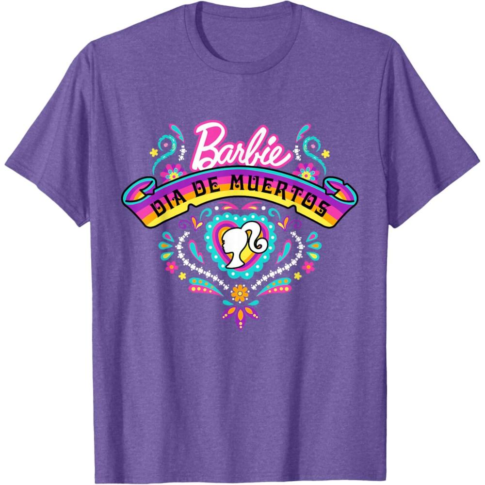 imageBarbie Da De Muertos Remember and Celebrate TShirtPurple Heather