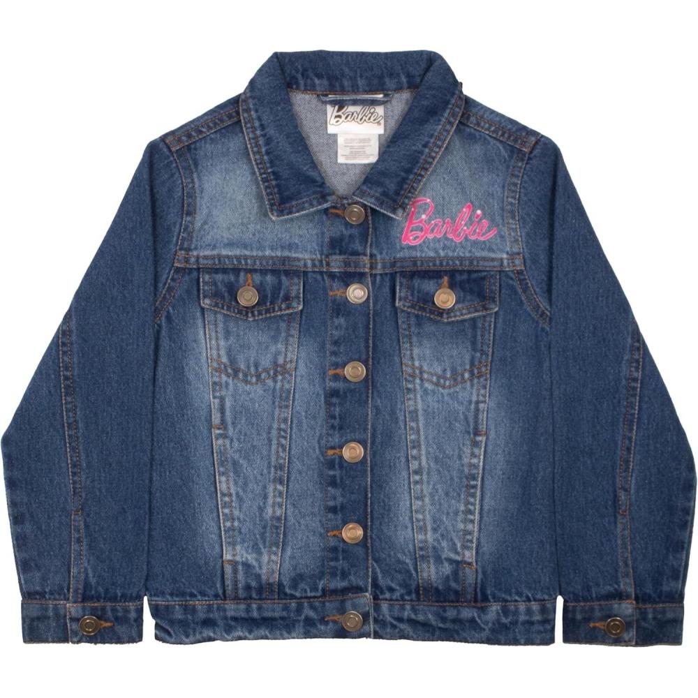 imageBarbie Girls Button Up Jean Jacket  Fashion Denim Jacket Print for KidsDeep Blue