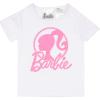 imageBarbie Girls 2Piece TShirt and Shorts Set  Logo Graphic Print Design  Lightweight Summer Outfits for KidsWhitePink