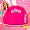 imageBarbie Girls Bomber Jacket  ZipUp Varsity Jacket with Girl Power OuterwearHot PinkPink