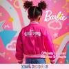 imageBarbie Girls Bomber Jacket  ZipUp Varsity Jacket with Girl Power OuterwearHot PinkPink