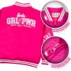 imageBarbie Girls Bomber Jacket  ZipUp Varsity Jacket with Girl Power OuterwearHot PinkPink