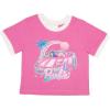 imageBarbie Girls Crewneck TShirt and Denim Short Overalls 2Piece Set Pink Convertible Tee and Jean Shortalls for KidsPink and Blue