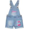 imageBarbie Girls Crewneck TShirt and Denim Short Overalls 2Piece Set Pink Convertible Tee and Jean Shortalls for KidsPink and Blue
