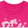 imageBarbie Girls Short Sleeve Sparkle Tutu Dress Logo Glitter Print Dress with Tulle Skirt for KidsPink