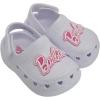 imageBarbie Toddler Girls Lightweight SlipOn Clogs  Adjustable Strap Summer Shoes for Kids  WaterFriendly Play SandalsWhite Glitter