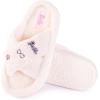 imageBarbie womens Cozy Xband ampamp Open Toe Faux Fur Memory Foam Indoor Outdoor Soled Slipper XsxlCream Xband