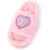 imageBarbie womens Cozy Xband ampamp Open Toe Faux Fur Memory Foam Indoor Outdoor Soled Slipper XsxlDouble B Heart