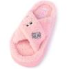 imageBarbie womens Cozy Xband ampamp Open Toe Faux Fur Memory Foam Indoor Outdoor Soled Slipper XsxlPink Xband