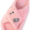 imageBarbie womens Cozy Xband ampamp Open Toe Faux Fur Memory Foam Indoor Outdoor Soled Slipper XsxlPink Xband