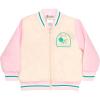 imageBarbie Girls Bomber Jacket  ZipUp Varsity Jacket with Girl Power OuterwearIvoryLight Pink
