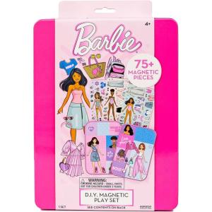 imageBarbie DIY Magnetic Play Set 75 Pieces 3 Magnetic Dolls Crafts for Kids Ages 48 4 Year Old Girl Birthday Gifts Girl Toys Cute Travel Toy Fun Airplane Activities Pretend Play for GirlsBarbie