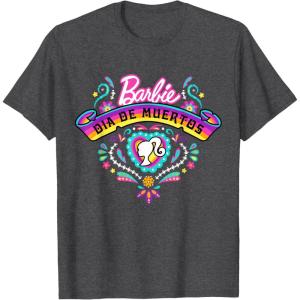 imageBarbie Da De Muertos Remember and Celebrate TShirtDark Heather Grey