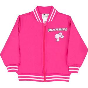 imageBarbie Girls Bomber Jacket  ZipUp Varsity Jacket with Girl Power OuterwearHot Pink