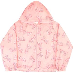 imageBarbie Girls Nylon Windbreaker Jacket Kids Rain Jacket for Big and Little Kids Girls Rain JacketAllover Print Pink