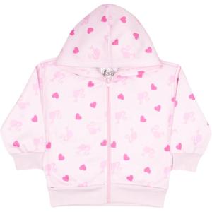 imageBarbie Girls Zip Up Hoodie Cursive Logo Graphic Print Hooded ZipUp Sweatshirt Fashion Hoodies for KidsPale Pink