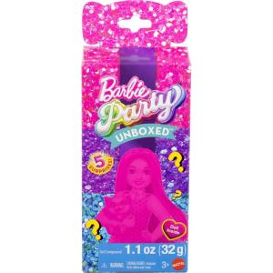 imageBarbie Party Unboxed Doll ampamp Accessories Glam Party Series with 10 Surprises Including ColorChange Red Sparkle DollPink
