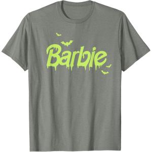 imageBarbie  Happy Halloween Bats TShirtOlive Heather
