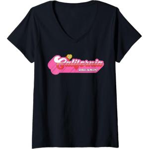 imageWomens Barbie  California Dreamin VNeck TShirtBlack