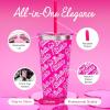 imageDragon Glassware x Barbie Vacuum Insulated Tumbler with Lid and Straw  24 oz Tumbler Cup with 2 Straws  Stainless Steel Tumbler with Straw for Water Iced Tea  Travel Coffee Tumbler  Love Out LoudBarbie  Classic