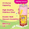 imageDragon Glassware x Barbie Vacuum Insulated Tumbler with Lid and Straw  24 oz Tumbler Cup with 2 Straws  Stainless Steel Tumbler with Straw for Water Iced Tea  Travel Coffee Tumbler  Love Out LoudSpongeBob  Pink
