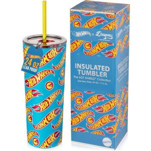 imageDragon Glassware x Barbie Vacuum Insulated Tumbler with Lid and Straw  24 oz Tumbler Cup with 2 Straws  Stainless Steel Tumbler with Straw for Water Iced Tea  Travel Coffee Tumbler  Love Out LoudHot Wheels  Race Team